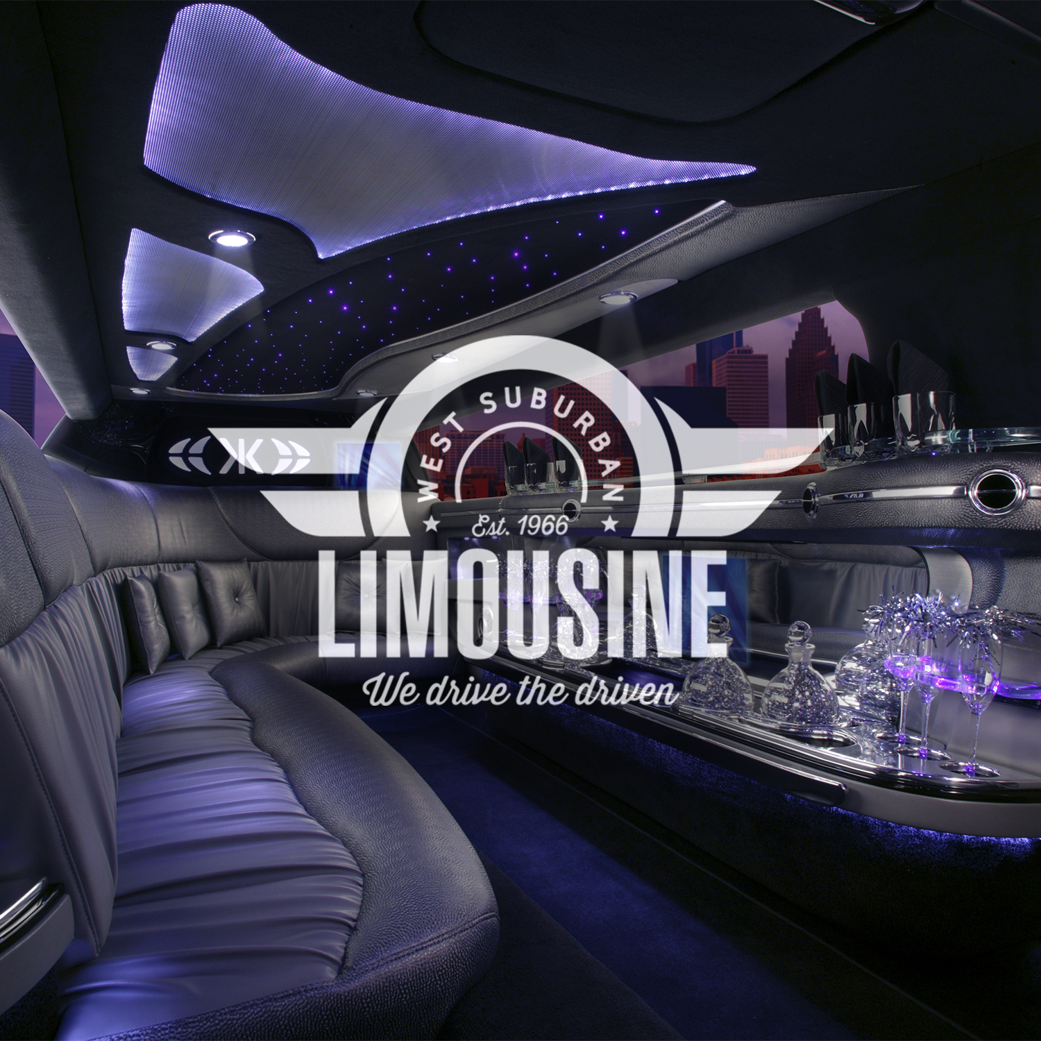 beverage bar amenity inside a stretch limousine