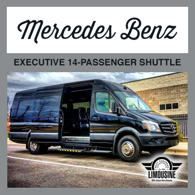 Mercedes Benz Executive Limo and Sprinter Bus holding 14 Passengers