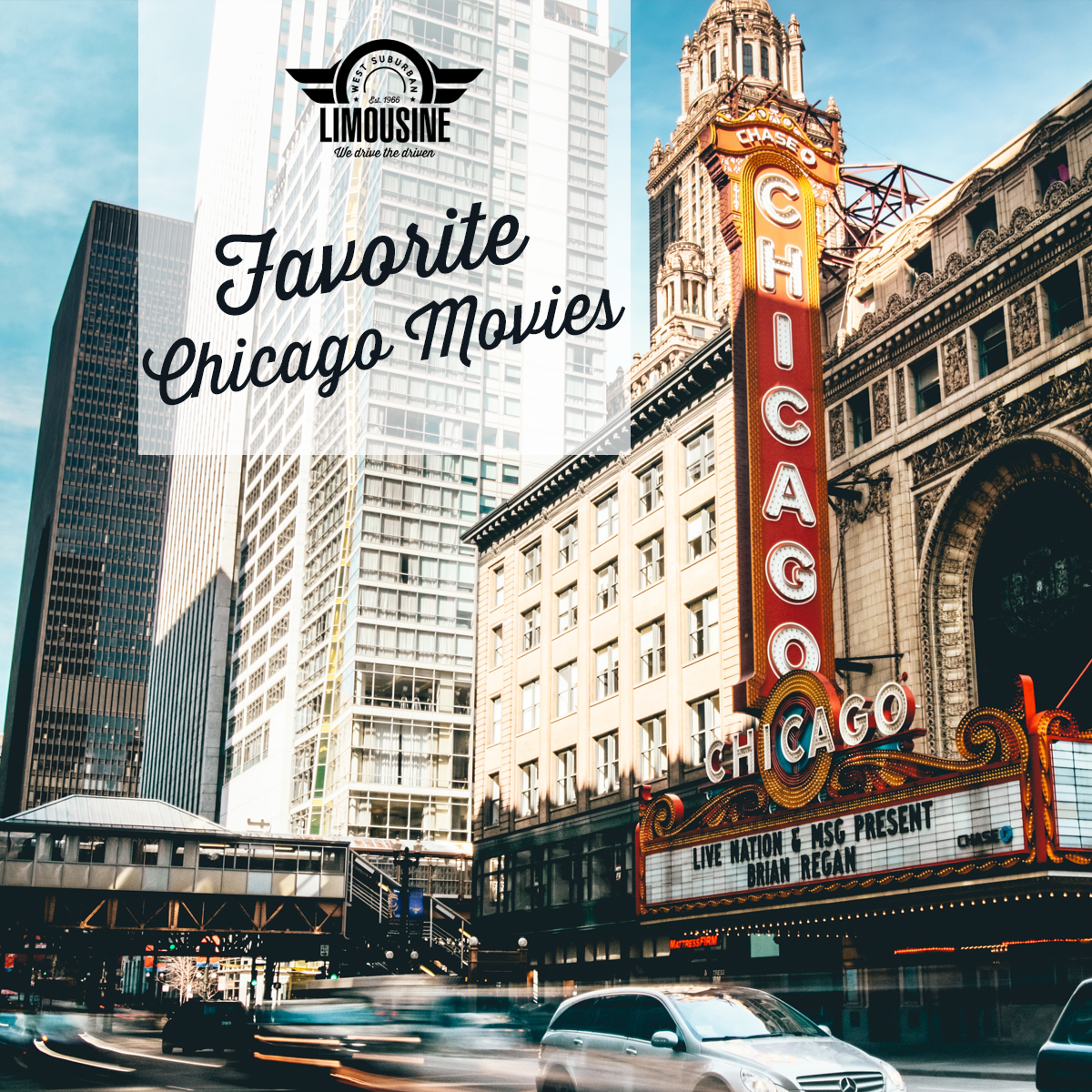 outside picture of the downtown Chicago Theatre